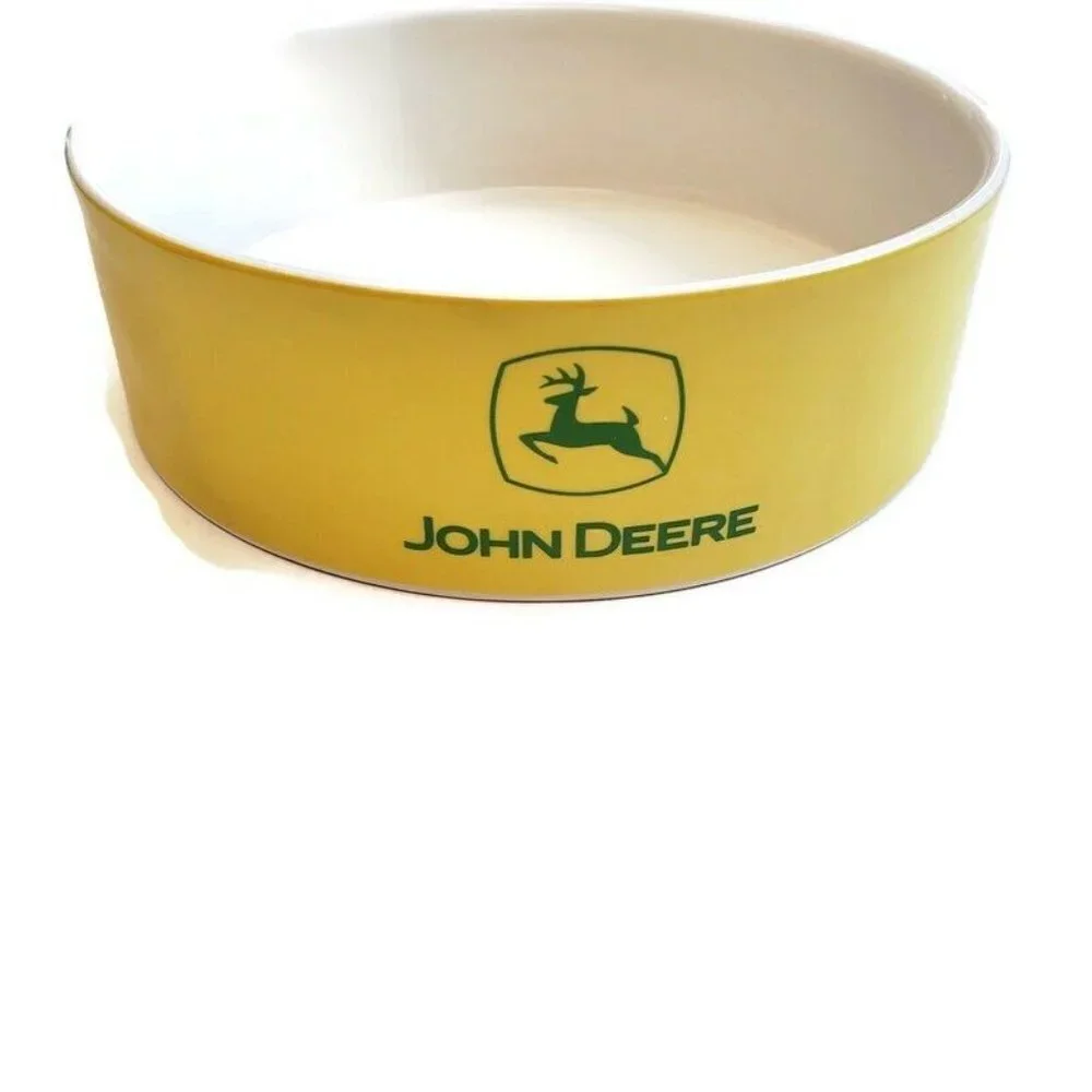 John Deere Tractor Farm Encore Dog Cat Food Bowl Ceramic Size Large 7.5